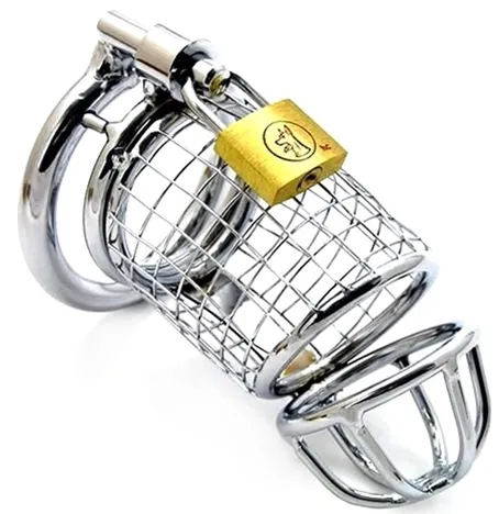 Cage de chasteté en métal LANCELOT NET - 9 x 3.5 cm