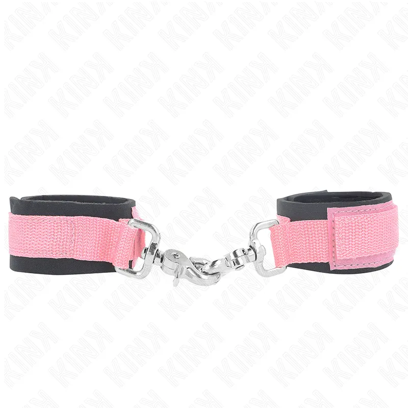 Bracelets BDSM Néoprène Rose Réglables 22-34cm - KINK