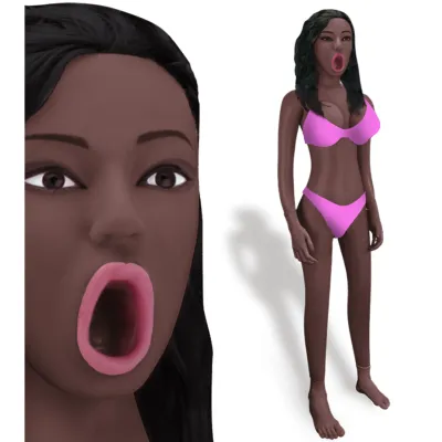 Poupée gonflable black bouche ouverte Dania