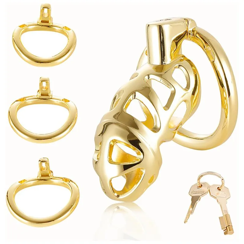 Cage de chasteté en métal VERY LOCK 10.5 x 3.5 cm Dorée