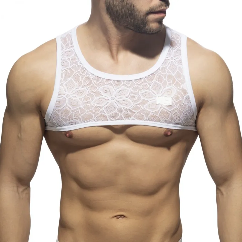 Addicted Harnais en dentelle FLOWERY Blanc