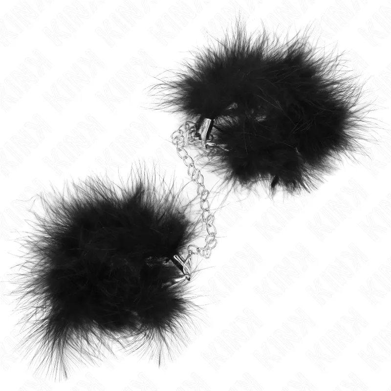 Menottes en fourrure noires - Kink