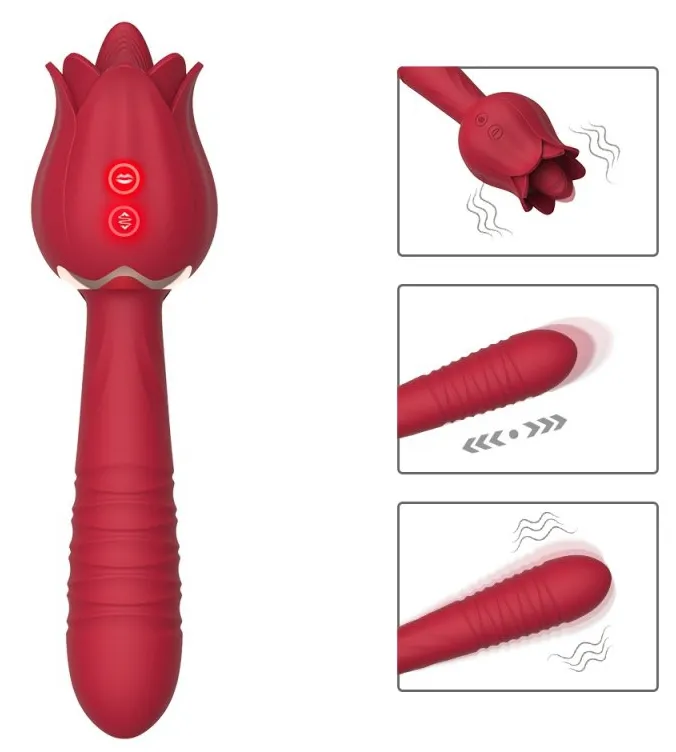 Stimulateur de clitoris et Point G ROSE LICKY 10 x 3.2cm