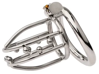 Cage de chasteté en métal RIGHT PEARLY 7 x 3.5cm