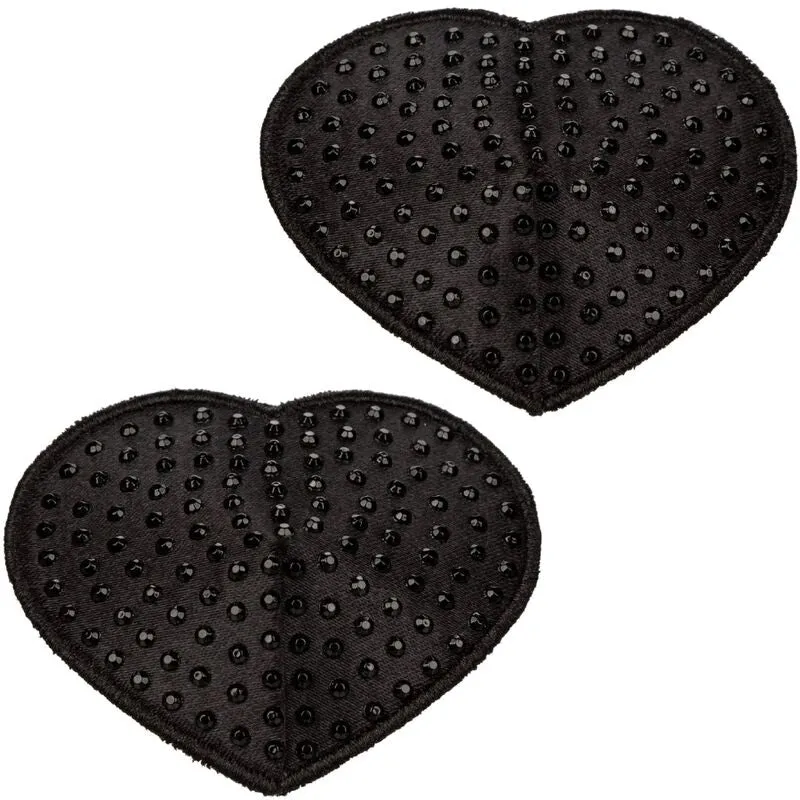 Cache-Tétons Radiance Cœur Pierres Scintillantes Noir - Calexotics