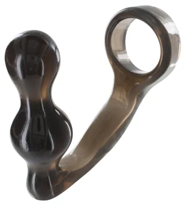 Plug + Cockring POWER DUO 9 x 4 cm - Anneau 40mm Gris
