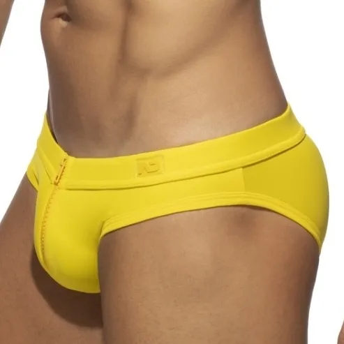 Slip de bain ALLOVER ZIP Jaune