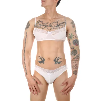 NoGenderWear Ensemble Slip et Bra TARMINA Blanc