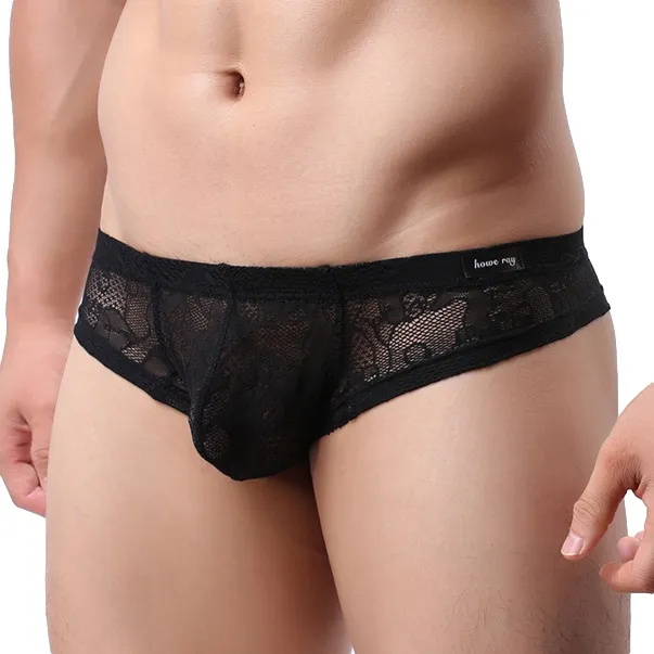 MenSexyWear String en dentelle VERY LOW Noir