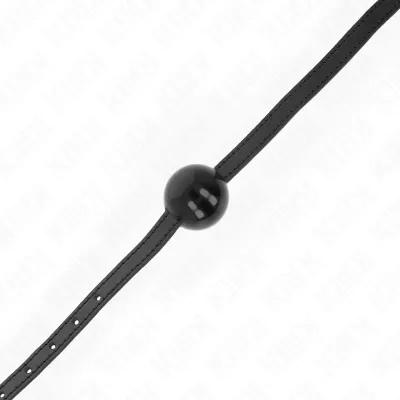 Balle de bâillon solide noire 4 cm avec sangle 65 cm - Kink