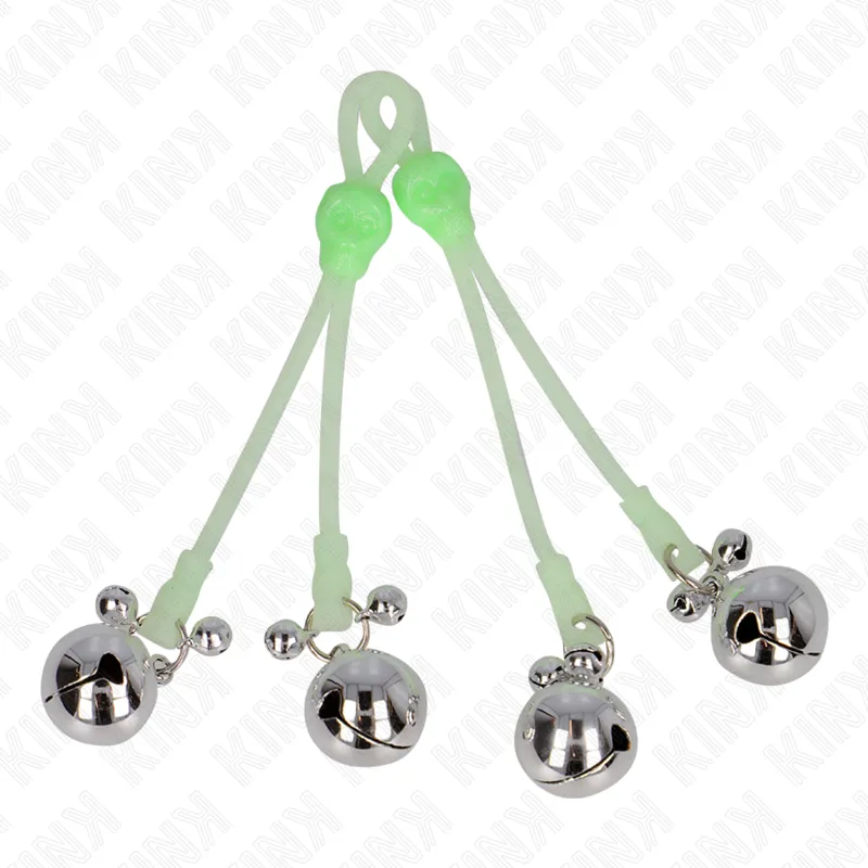 Pince à tétons avec cloches vert - Kink