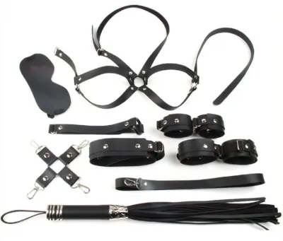 Coffret Bondage SM OBEDIENCE 10 Pièces Noir
