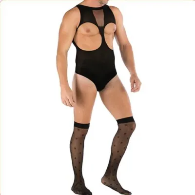 Combinaison + bas TEDDY Tenue Sexy Noire