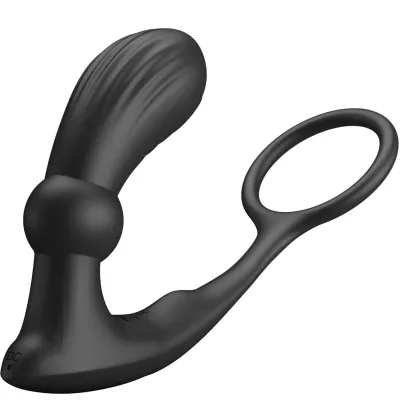Anneau Pénien et Plug Anal Vibrant Warren Noir - Pretty Love