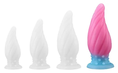 Plug Silicone Phosphorescent SPIRAL PIK XL 21 x 8 cm Rose