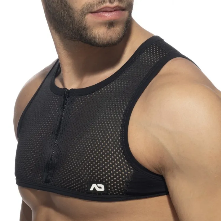 Addicted Crop Top MESH-ZIP Noir