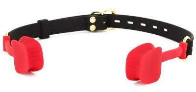 Bâillon en silicone ZEN OPEN Noir-Rouge