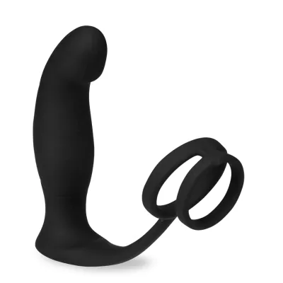 Vibromasseur anal Stimulateur de prostate vibrant et double anneau Wandering - Noir