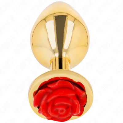 Plug anal métallique rose rouge taille S - Kink