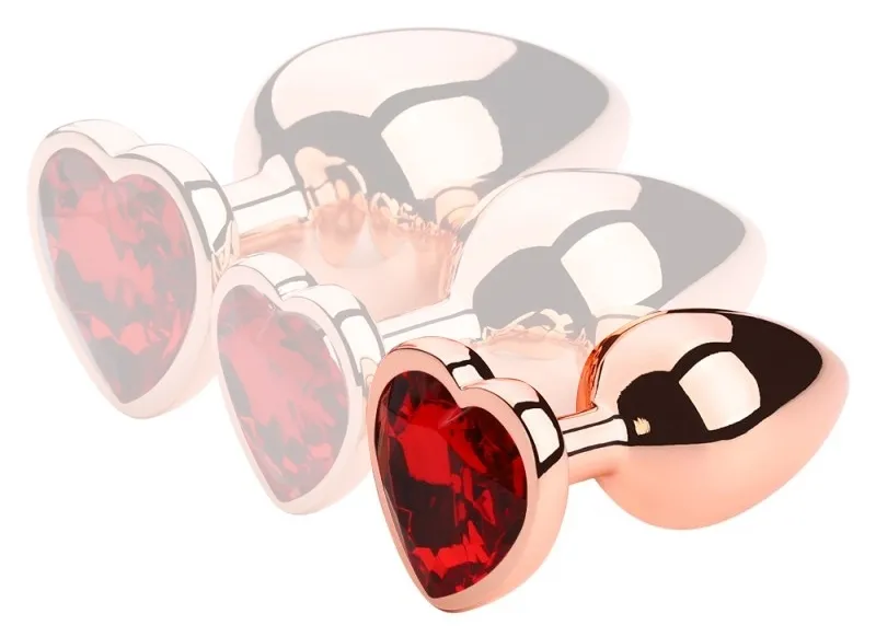 Plug Bijou Anal GOLD HEART S 6 x 2.7 cm Rouge