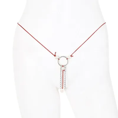 String avec Perles GARCIA Rouge