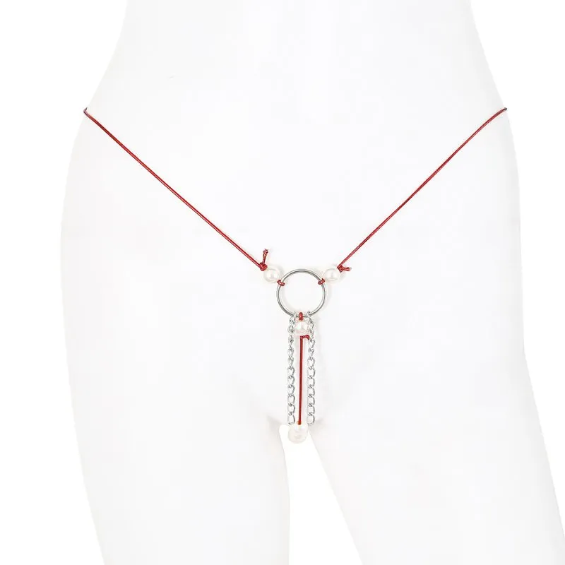 String avec Perles GARCIA Rouge