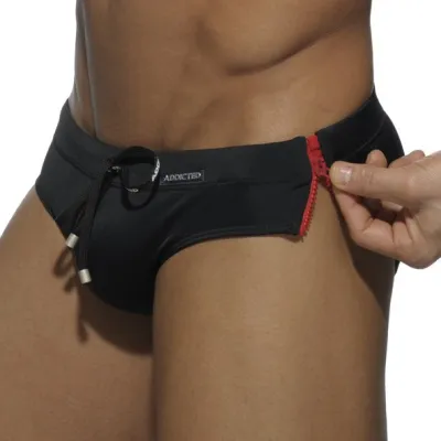 Addicted Slip de bain Sides Zipper Noir