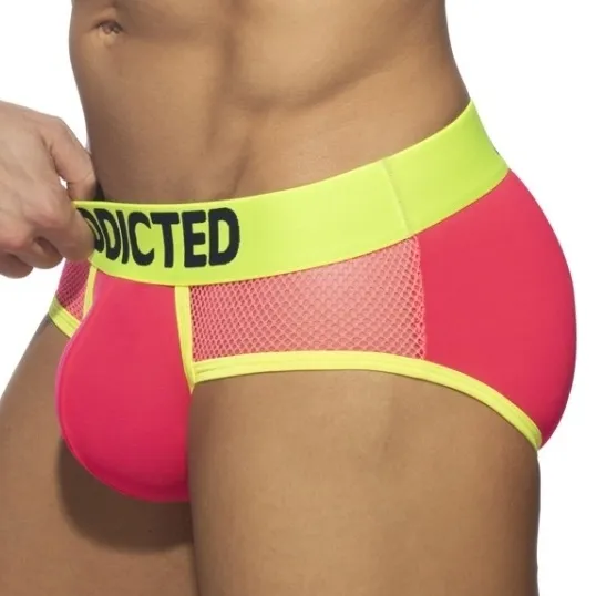 Slip NEON MESH Rose-Jaune fluo
