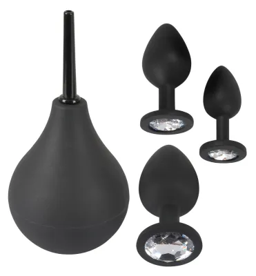 Kit 3 Plugs Bijou Silicone VELVET JEWEL Noir