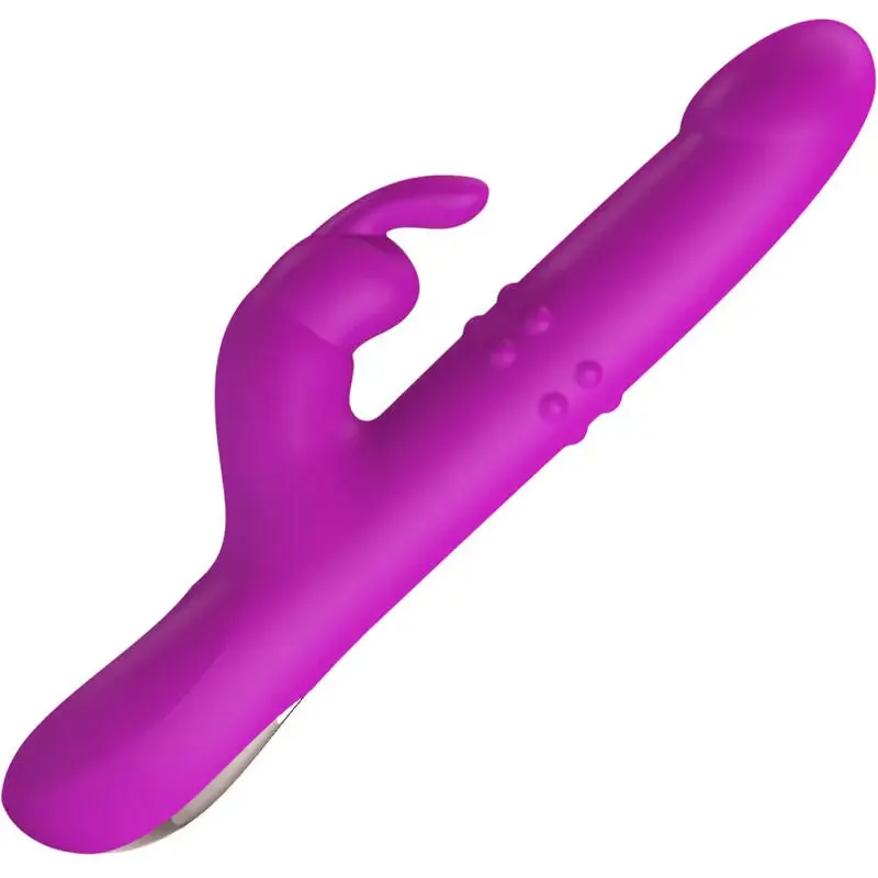 Vibromasseur Rabbit Va-et-Vient 12 Modes Violet - Pretty Love