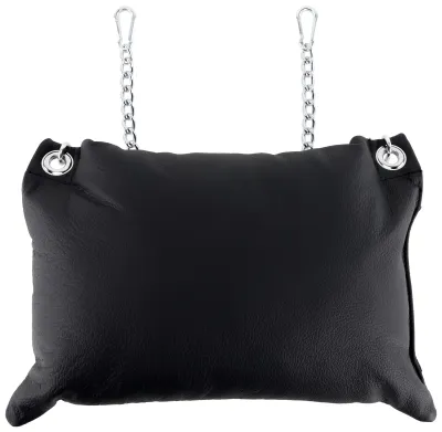 Coussin en cuir 20 x 25cm + Chaînes Noir