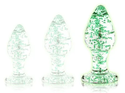 Plug en verre Phosphorescent BUTT GLOW L 8 x 4cm