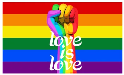 Drapeau Rainbow LOVE IS LOVE 60 x 90cm