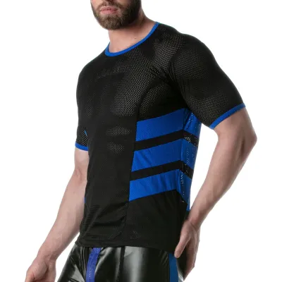 T-shirt en mesh LOADED Noir-Bleu