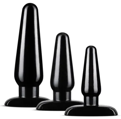 Kit de 3 Plugs Anal Adventures BASIC Noir