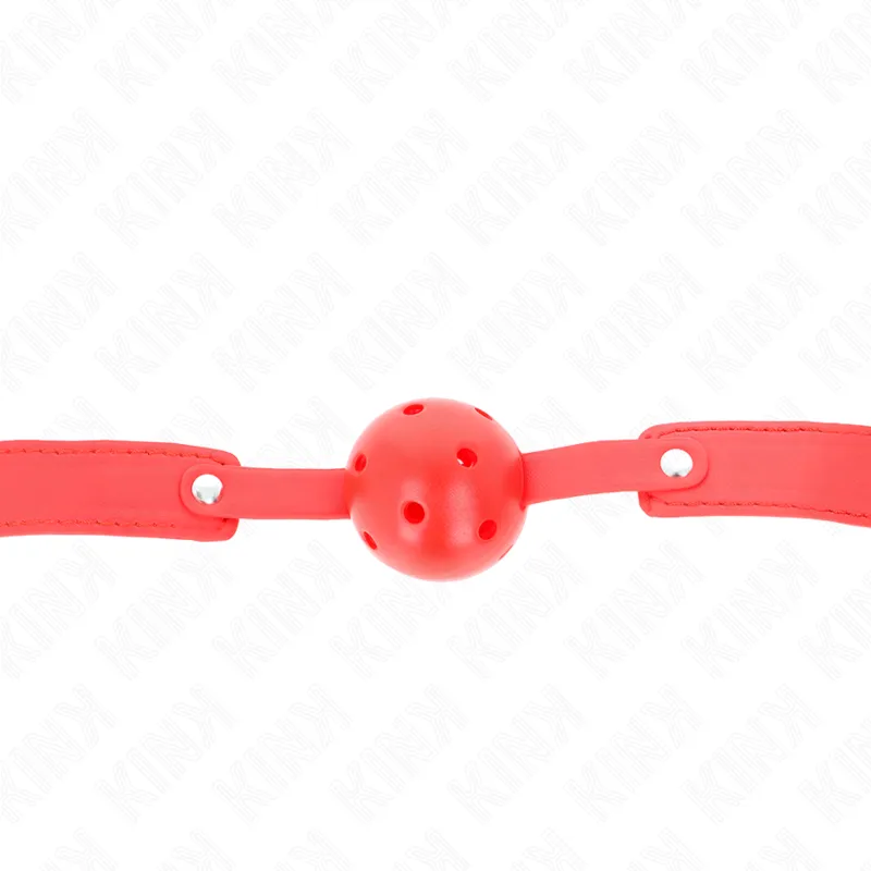 Balle bâillon respirante rouge 4,5 cm - Kink