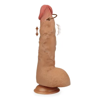 Gode godemichet ventouse vibrant va-et-vient et rotatif Daniel gode vaginal ou anal homme ou femme - Peau mate