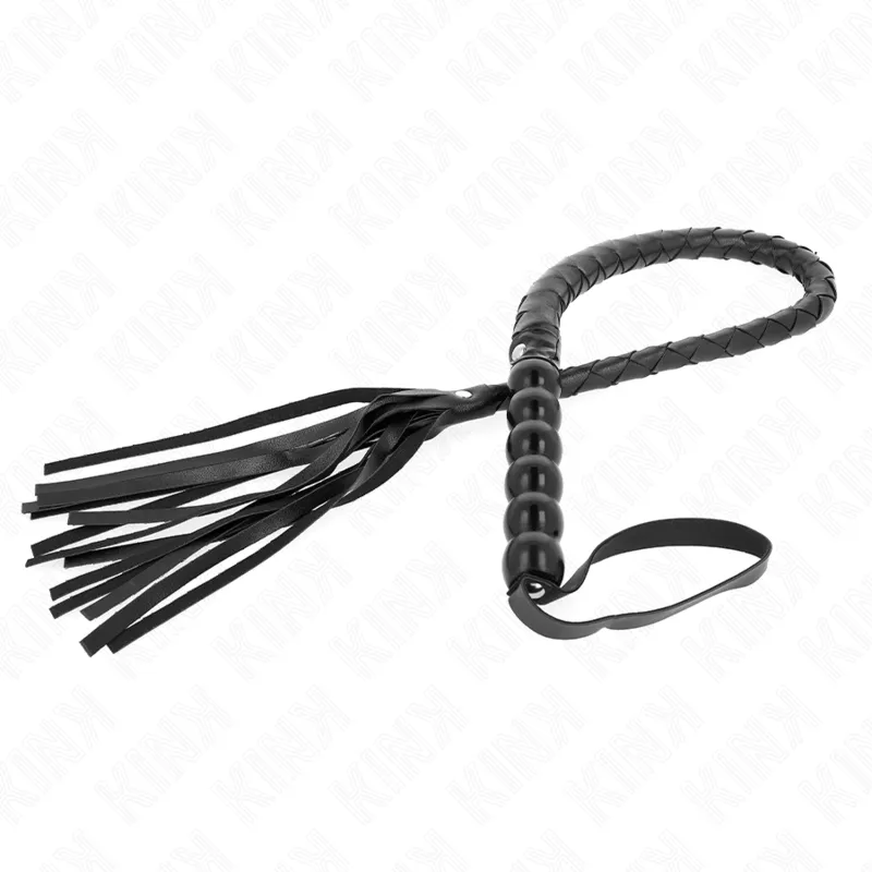 Fouet BullWhip BDSM manche en perles 80 cm - Kink