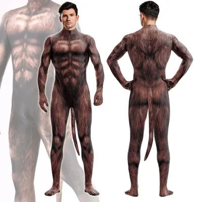 CosplayDogs Combinaison Cosplay Loup-Garou WEREWOLF Marron