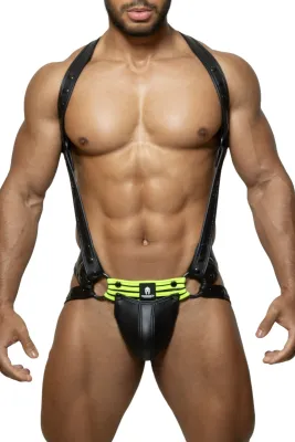 Sparta's Harness Ensemble Harnais Jockstrap TITANO Noir-Jaune