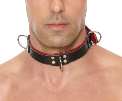 Collier DELUXE BONDAGE Noir-Rouge