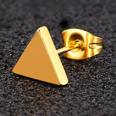 Clou d'oreille TRIANGLE 6mm doré