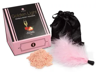 Poudre corporelle comestible GOLDEN LIGHT Vin pétillant à la Fraise 40g