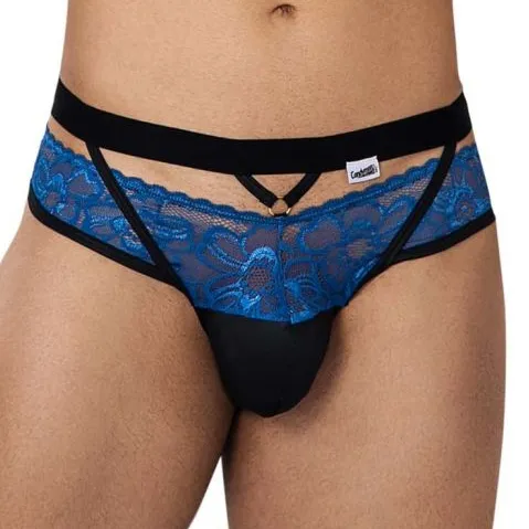 CandyMan Jockstrap Dentelle LALITA Noir et Bleu