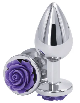 Plug Bijou REAR M 7 x 3.4cm Argenté-Violet