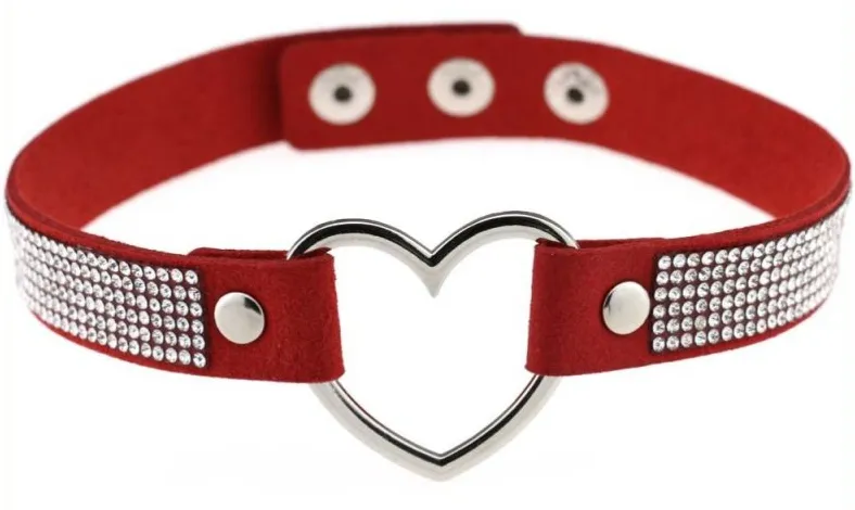 Ras de cou HEART STRASS Rouge