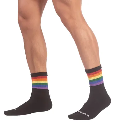 Barcode Berlin Chaussettes HALF SOCKS Rainbow Noire