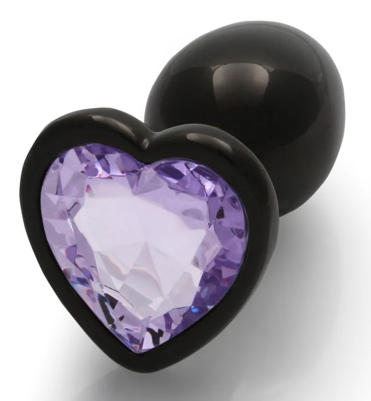 Plug Bijou anal HEART GEM S 6 x 2.6cm Noir-Violet