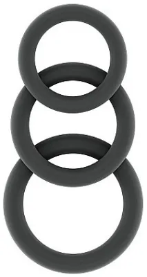 Lot de 3 Anneaux péniens en silicone SONO N°25 Gris