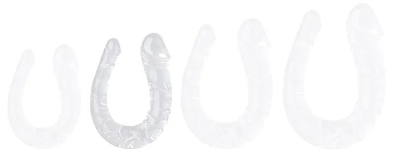 Double Gode transparent U JELLY M 15 x 4cm